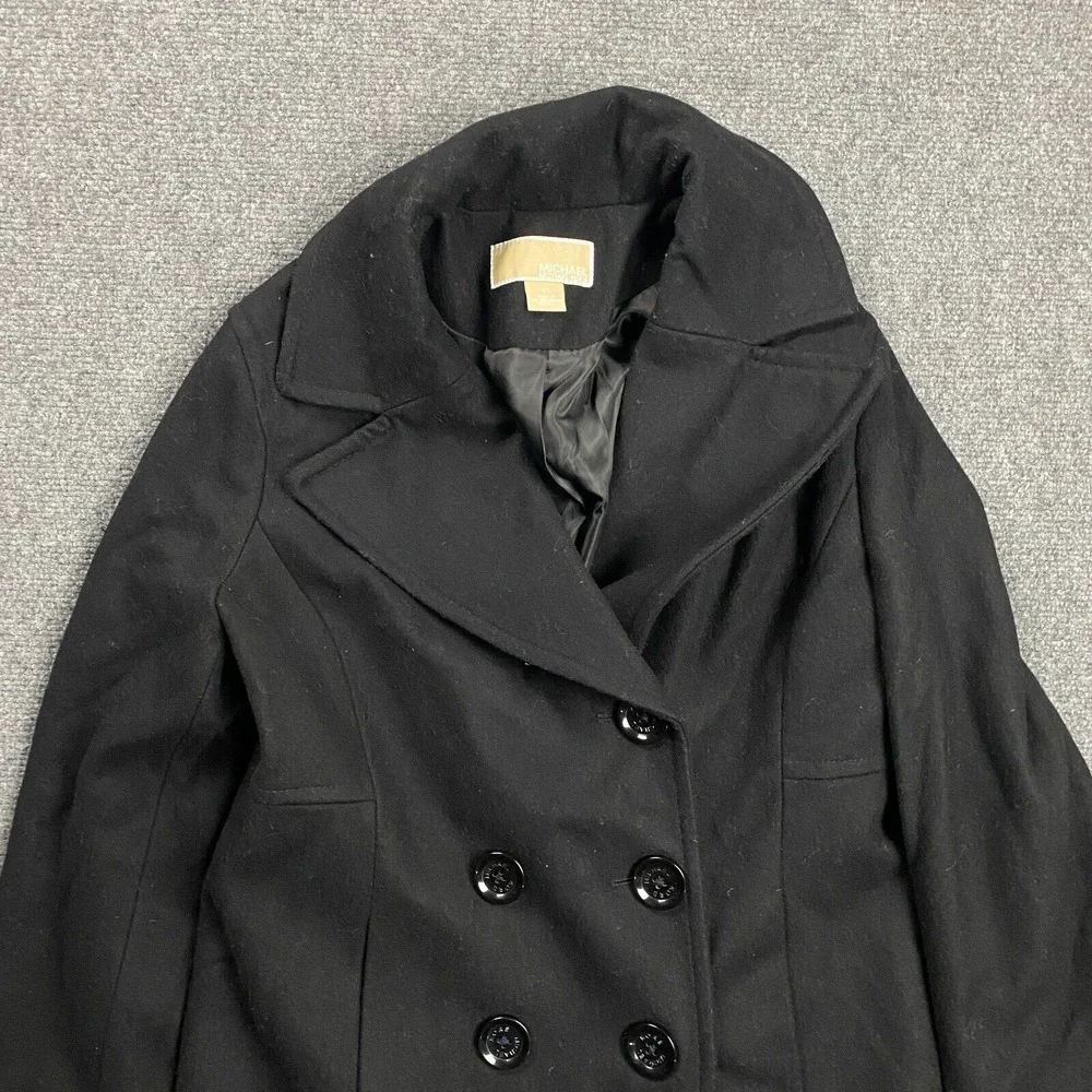 Michael Kors Pea Coat Women's Small Black Wool Blend Outerwear‎ Adults